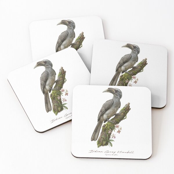 Item preview, Indian Grey Hornbill on Mossy Branch designed and sold by Takeda-art.