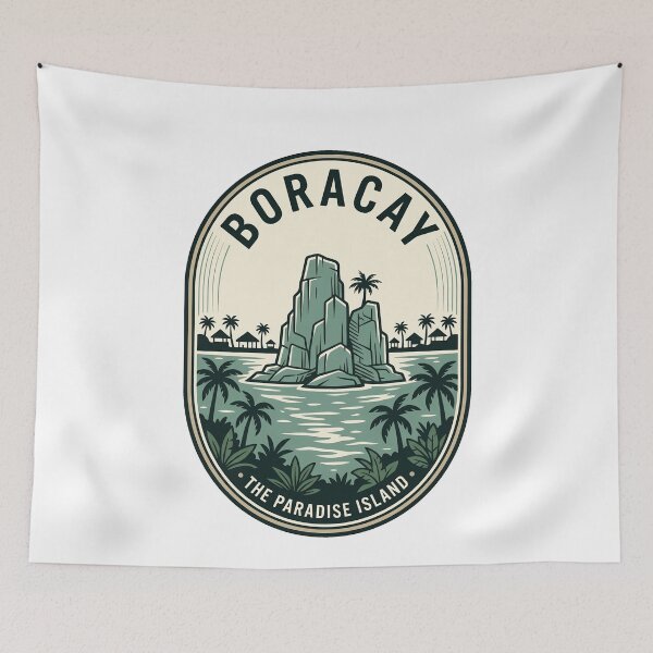 Item preview, Boracay Philippines Paradise Island Vintage Travel Badge designed and sold by k3rstman1.