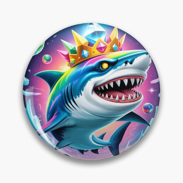 Item preview, Cyber Neon Galaxy Shark King Fantasy Graphic designed and sold by RBToper.