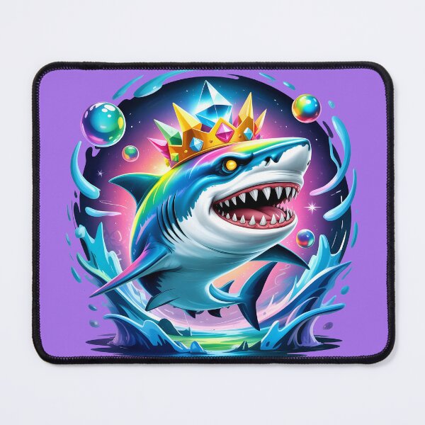 Item preview, Cyber Neon Galaxy Shark King Fantasy Graphic designed and sold by RBToper.