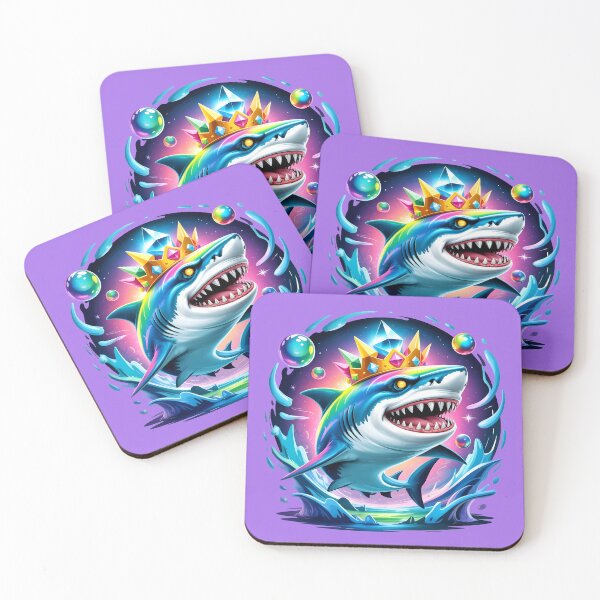 Item preview, Cyber Neon Galaxy Shark King Fantasy Graphic designed and sold by RBToper.