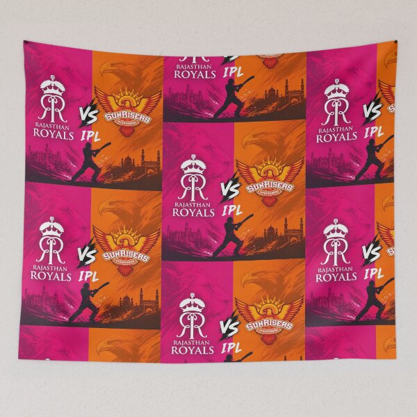 Item preview, Rajasthan Royals vs Sunrisers Hyderabad – IPL Rivalry Tee designed and sold by Crick-Art.