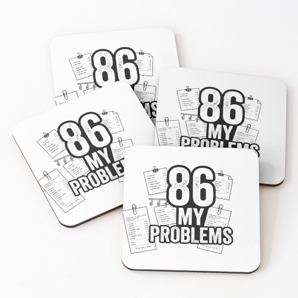 Item preview, "86 My Problems" Restaurant Humor T-Shirt Design with Kitchen Tickets and Distressed Typography. designed and sold by BrewChef.