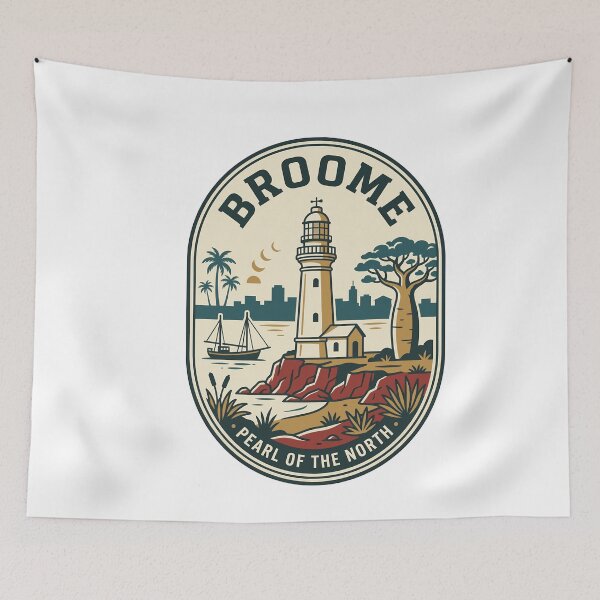 Item preview, Vintage Broome Western Australia Coastal Lighthouse Boab Tree designed and sold by k3rstman1.