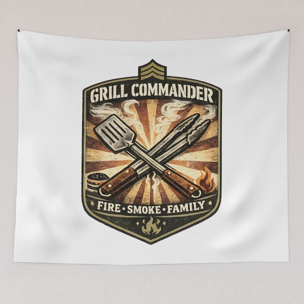 Item preview, Grill Commander Vintage BBQ Dad Father's Day Cookout designed and sold by mikels.