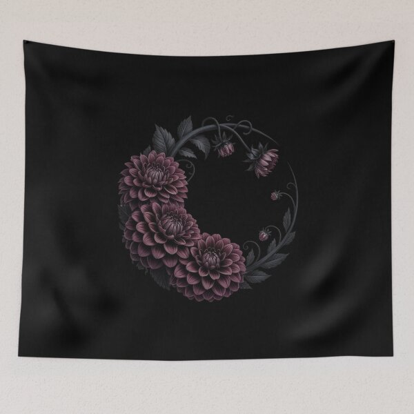 Item preview, Crescent Dahlia Shirt Celestial Gothic Floral Tee designed and sold by maxiprom.