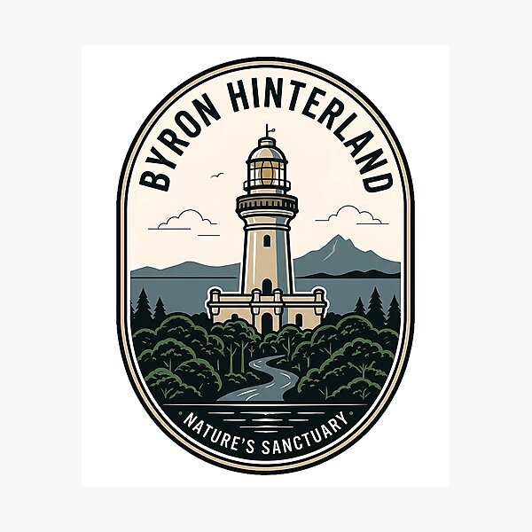 Item preview, Byron Hinterland Lighthouse Nature Sanctuary Vintage Badge designed and sold by k3rstman1.