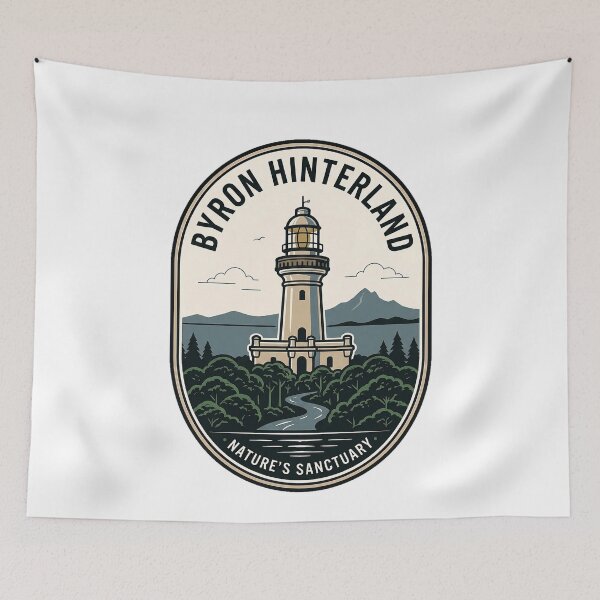 Item preview, Byron Hinterland Lighthouse Nature Sanctuary Vintage Badge designed and sold by k3rstman1.