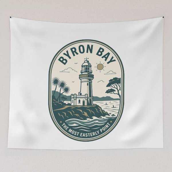 Item preview, Byron Bay Cape Byron Lighthouse Vintage Travel Badge designed and sold by k3rstman1.