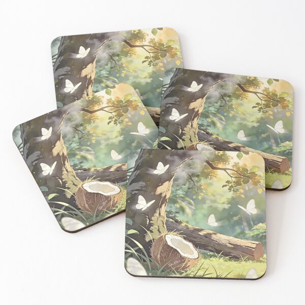Item preview, Tropical Coconut in Enchanted Forest Magical Butterfly Art designed and sold by Hen-C-Art.