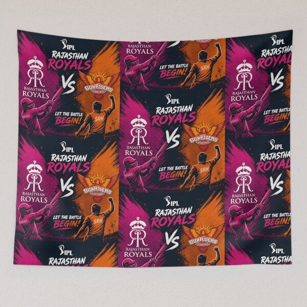 Item preview, Rajasthan Royals vs Sunrisers Hyderabad – IPL Rivalry Tee designed and sold by Crick-Art.
