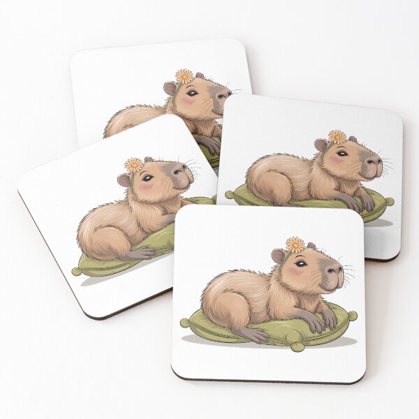 Item preview, Cute Chill Capybara Good Vibes Cartoon Art designed and sold by RedCircleArt.