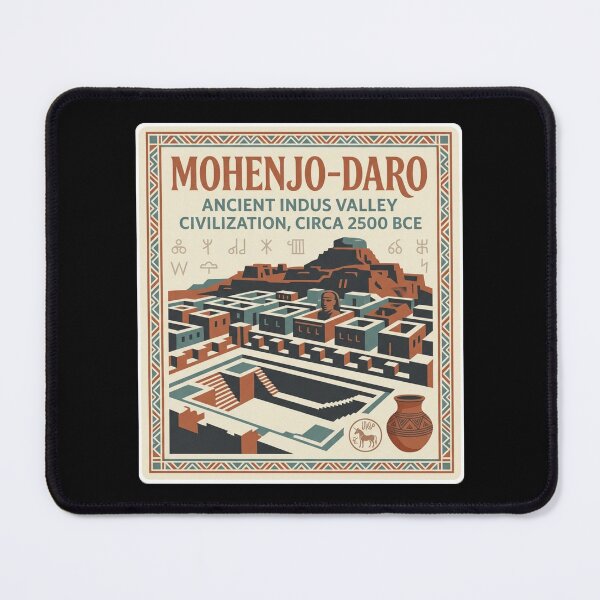 Item preview, Mohenjo-Daro Archaeology Heritage Poster Design designed and sold by ArtsyExplorer.