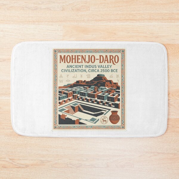 Item preview, Mohenjo-Daro Archaeology Heritage Poster Design designed and sold by ArtsyExplorer.