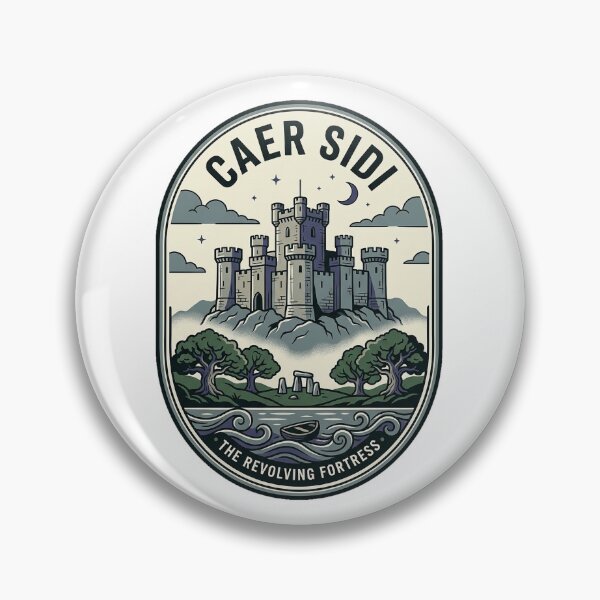 Item preview, Caer Sidi Welsh Mythology Revolving Fortress Badge designed and sold by k3rstman1.
