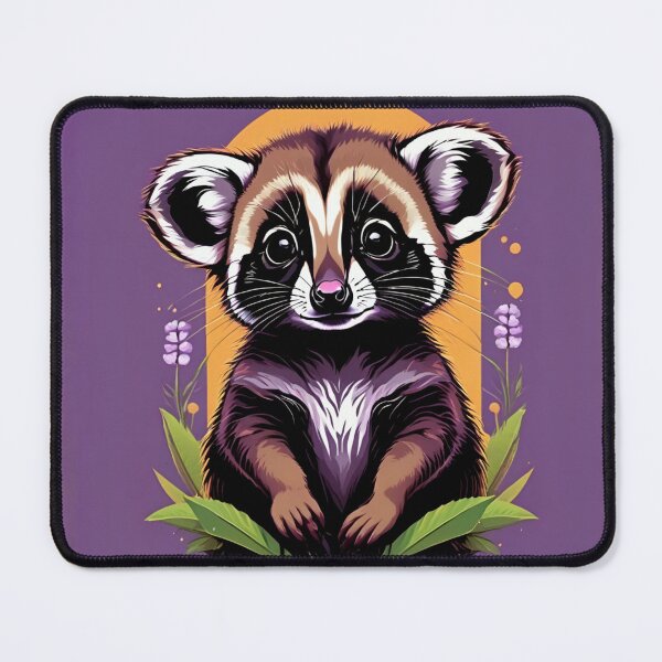 Item preview, Bold Coatimundi Portrait on Purple Floral Background designed and sold by CASASIS_MERCH.