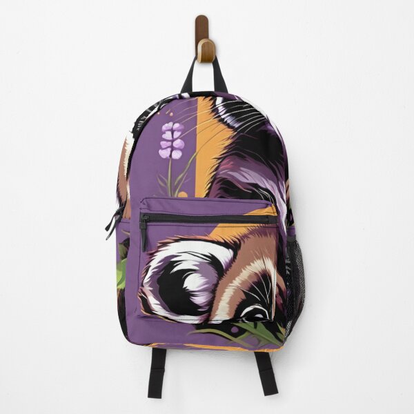 Item preview, Bold Coatimundi Portrait on Purple Floral Background designed and sold by CASASIS_MERCH.