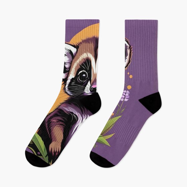 Item preview, Bold Coatimundi Portrait on Purple Floral Background designed and sold by CASASIS_MERCH.