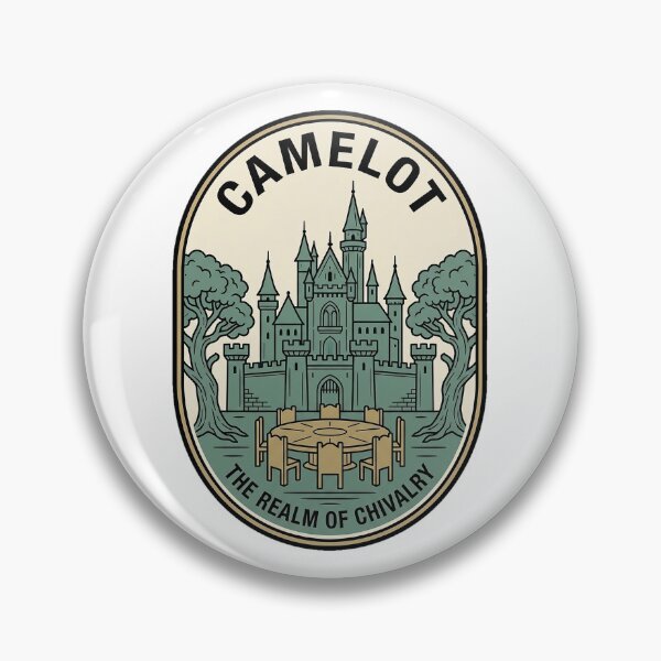 Item preview, Vintage Camelot Castle Round Table Medieval Badge designed and sold by k3rstman1.