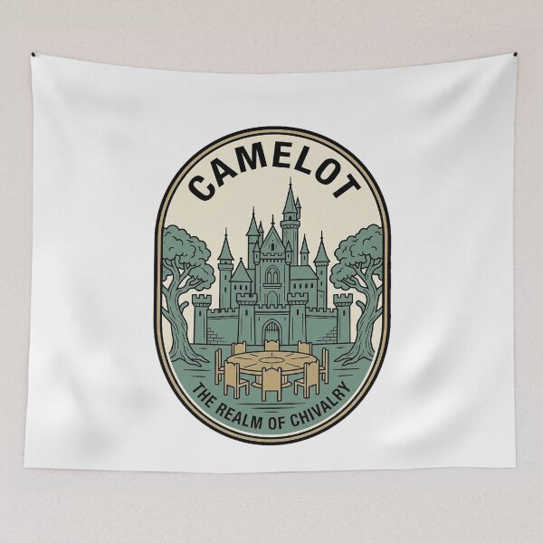 Item preview, Vintage Camelot Castle Round Table Medieval Badge designed and sold by k3rstman1.
