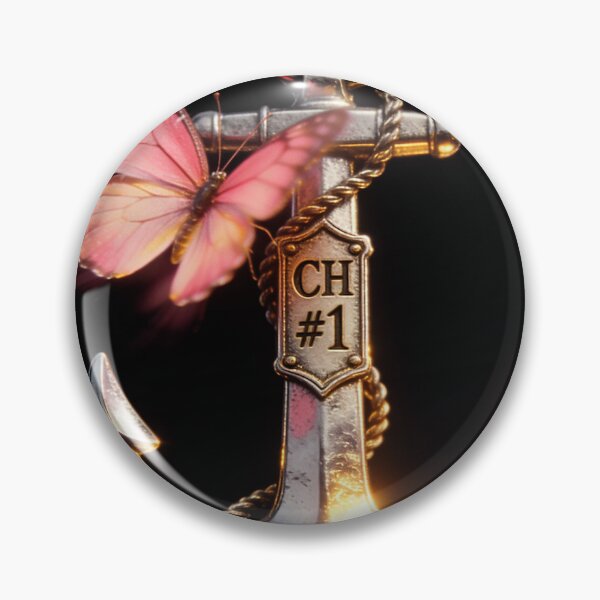 Item preview, Vintage Metallic Anchor with Pink Butterfly Retro Pop Art designed and sold by Hen-C-Art.