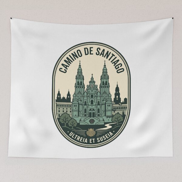 Item preview, Vintage Camino de Santiago Cathedral Pilgrimage Badge designed and sold by k3rstman1.