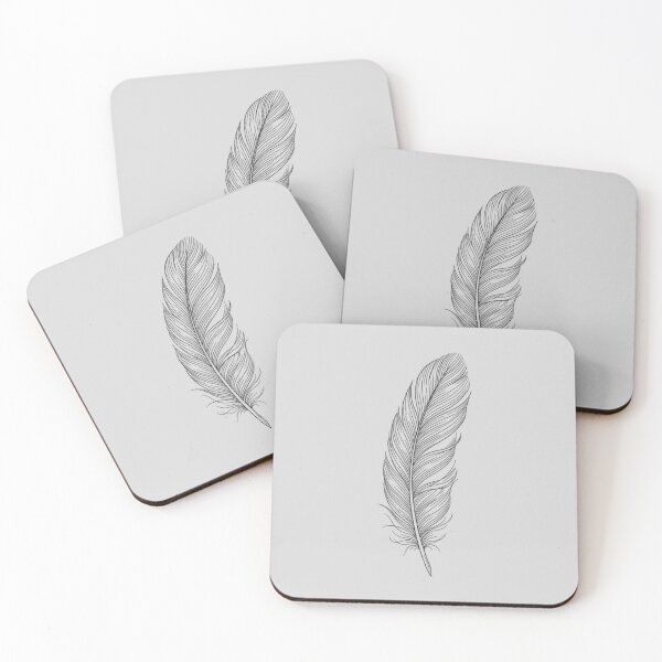 Item preview, Detailed Minimalist Feather Line Art Drawing designed and sold by Opal Aura .