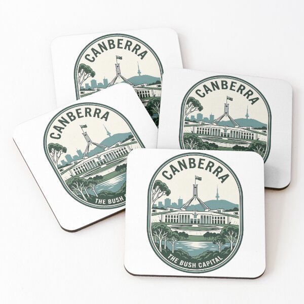 Item preview, Canberra Australia Parliament House Retro Travel Badge designed and sold by k3rstman1.