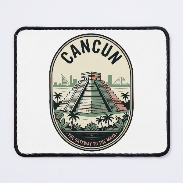 Item preview, Cancun Mexico Vintage Mayan Pyramid Travel Badge designed and sold by k3rstman1.