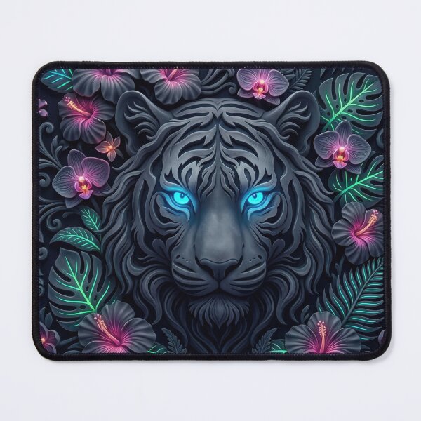 Item preview, Tiger surrounded by tropical flowers designed and sold by AnnArtshock.