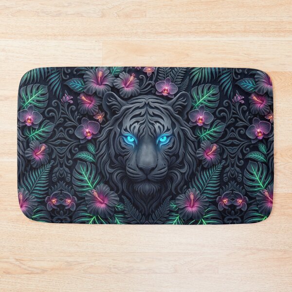 Item preview, Tiger surrounded by tropical flowers designed and sold by AnnArtshock.