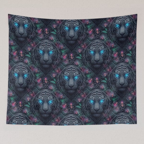 Item preview, Tiger surrounded by tropical flowers designed and sold by AnnArtshock.