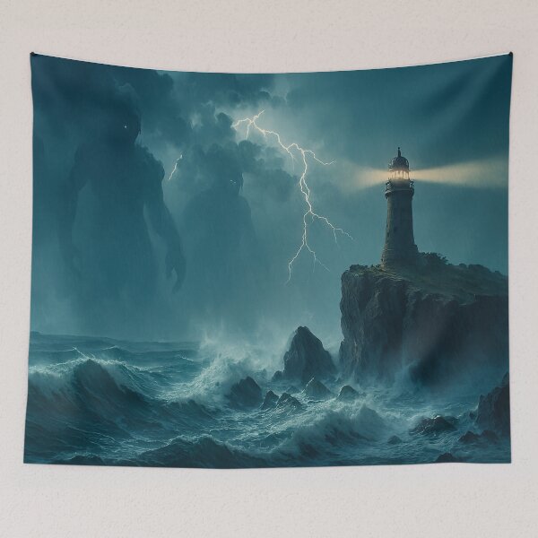 Item preview, The Last Beacon - Dark Fantasy Lighthouse designed and sold by PurrfectWhisper.