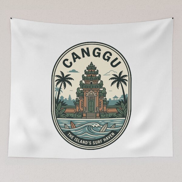 Item preview, Canggu Bali Vintage Tropical Surf Haven Temple designed and sold by k3rstman1.