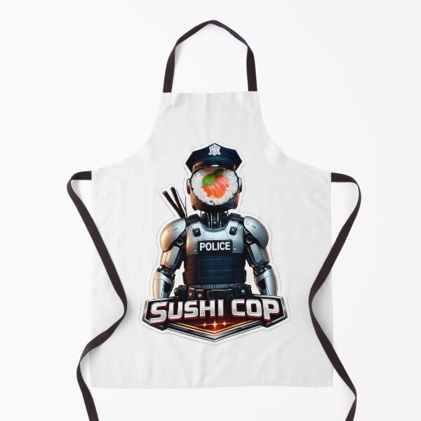 Item preview, Cyberpunk Sushi Cop - Futuristic Mech Roll Sticker designed and sold by Surreal Characters & Cute Pups.