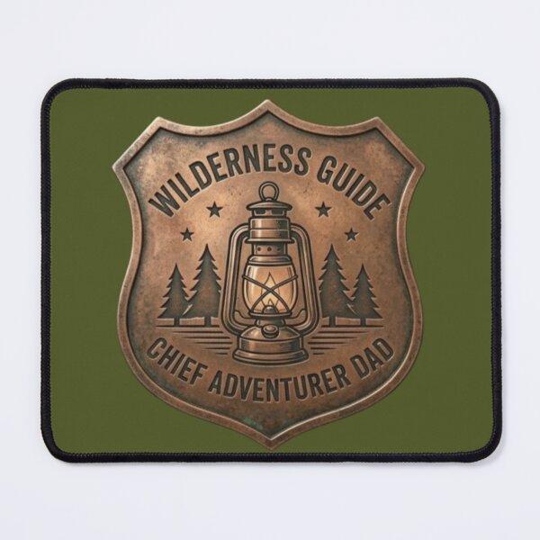 Item preview, Wilderness Guide Chief Adventurer Dad Copper Badge designed and sold by KelliesGrafix.