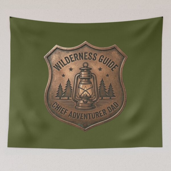 Item preview, Wilderness Guide Chief Adventurer Dad Copper Badge designed and sold by KelliesGrafix.