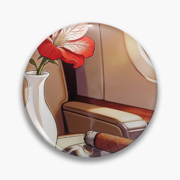 Artikelvorschau, Vintage-Illustration: Luxus-Privatjet, Zigarre und rote Blume entworfen und verkauft von Hen-C-Art.