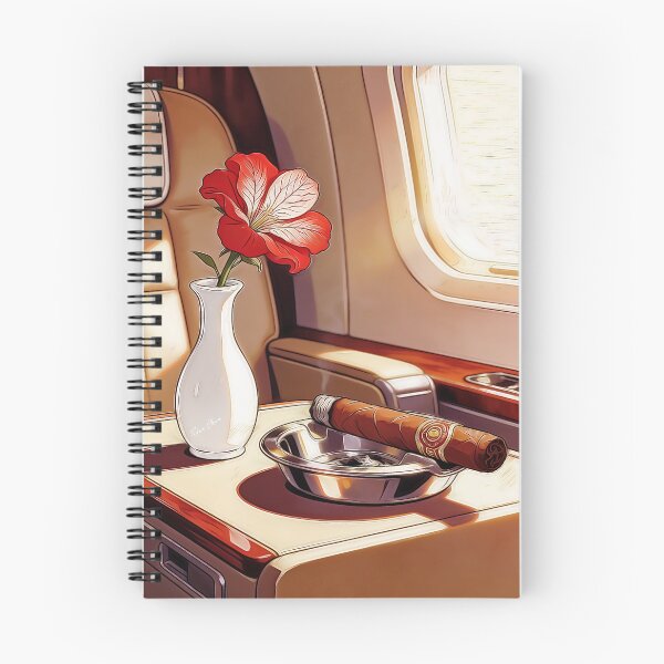 Artikelvorschau, Vintage-Illustration: Luxus-Privatjet, Zigarre und rote Blume entworfen und verkauft von Hen-C-Art.