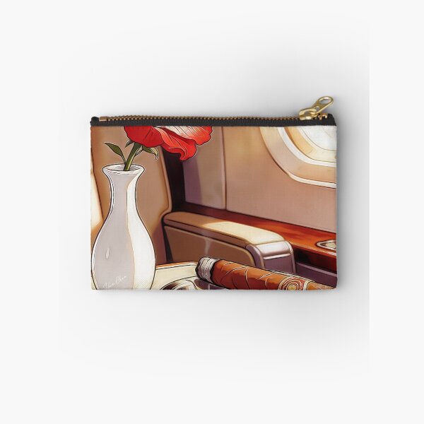 Artikelvorschau, Vintage-Illustration: Luxus-Privatjet, Zigarre und rote Blume entworfen und verkauft von Hen-C-Art.