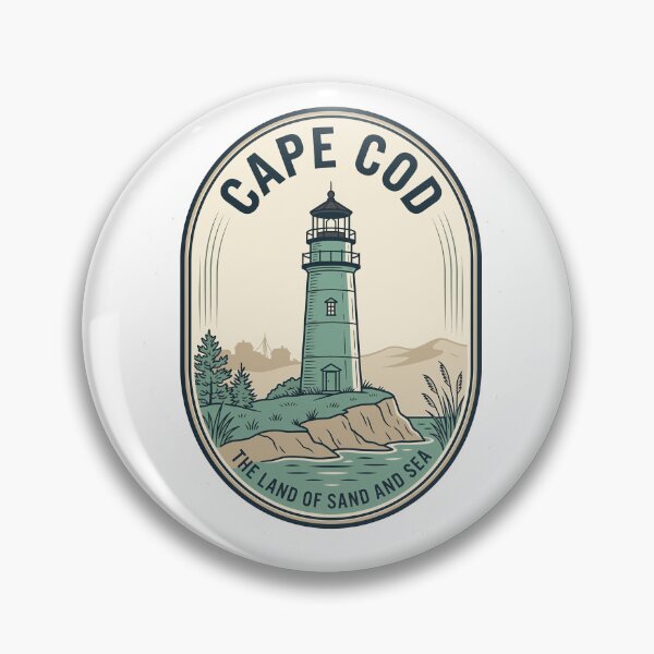Item preview, Vintage Cape Cod Lighthouse Nautical Coastal Badge designed and sold by k3rstman1.