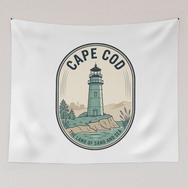 Item preview, Vintage Cape Cod Lighthouse Nautical Coastal Badge designed and sold by k3rstman1.