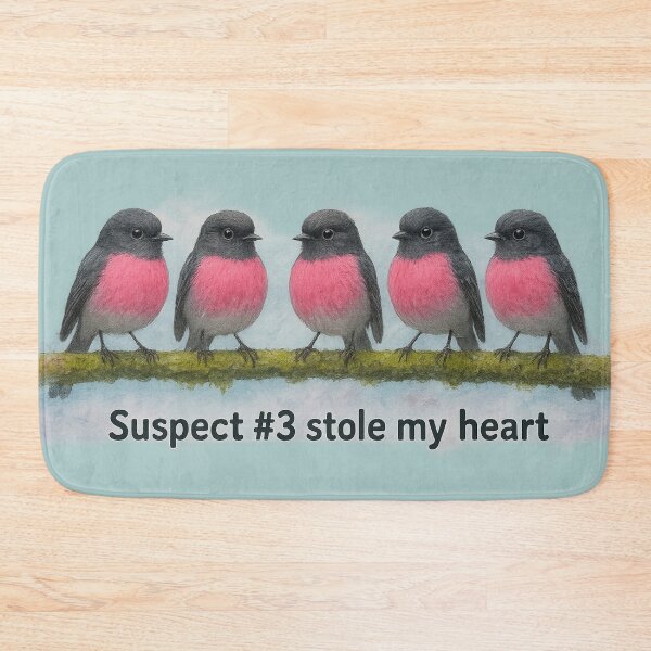 Aperçu de l'œuvre Suspect n° 3 – Pink Robin créée et vendue par PurrfectWhisper.