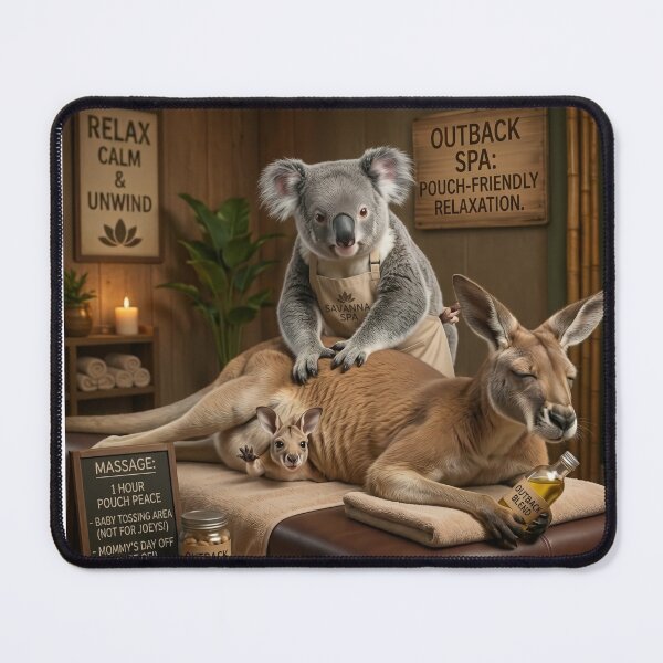Item preview, Mommy's Day Off Funny Kangaroo Joey Spa Day designed and sold by SoftAuraStudi0.