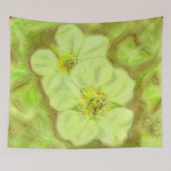Item preview, Steel Point Strawberry Flowers with Soft Chalk Pastels designed and sold by LymphomaLass.