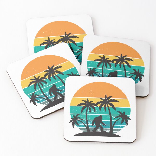 Item preview, Sasquatch Bigfoot Retro Palm Tree Summer Beach designed and sold by Saroda Studio.
