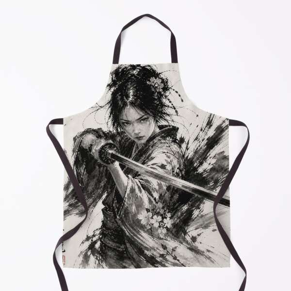Item preview, Sakura Blade — Japanese Ink Wash Samurai Woman Art Print designed and sold by BuryuJapanArt.