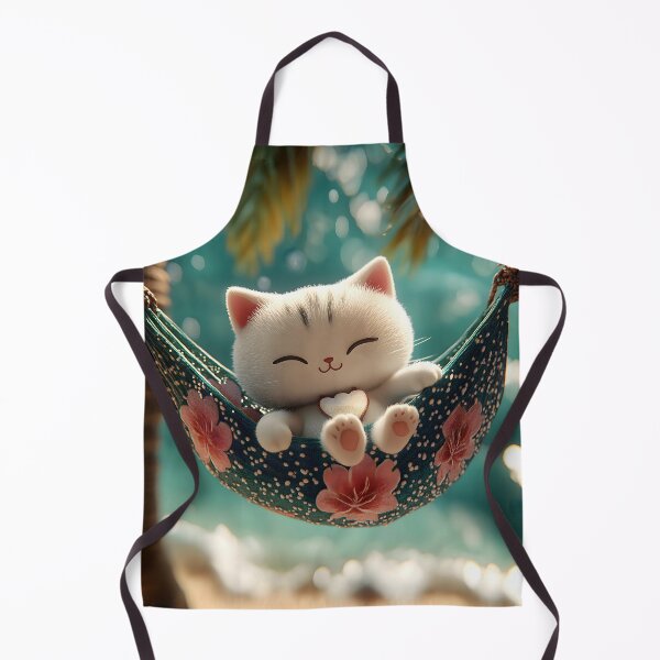 Item preview, Cute Cat Sleeping in a Beach Hammock designed and sold by colorful-white.