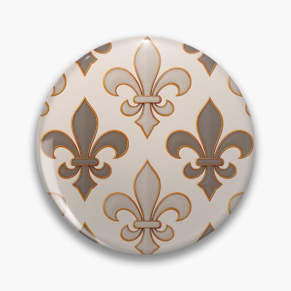 Item preview, Neutral Earthy Tone Fleur-de-lis Royal Design  designed and sold by PatternTitan.
