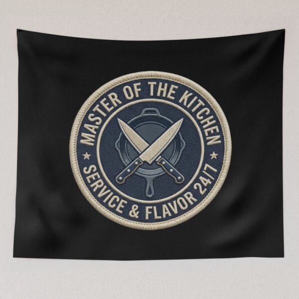 Item preview, Master of the Kitchen Chef Dad Embroidered Patch designed and sold by KelliesGrafix.